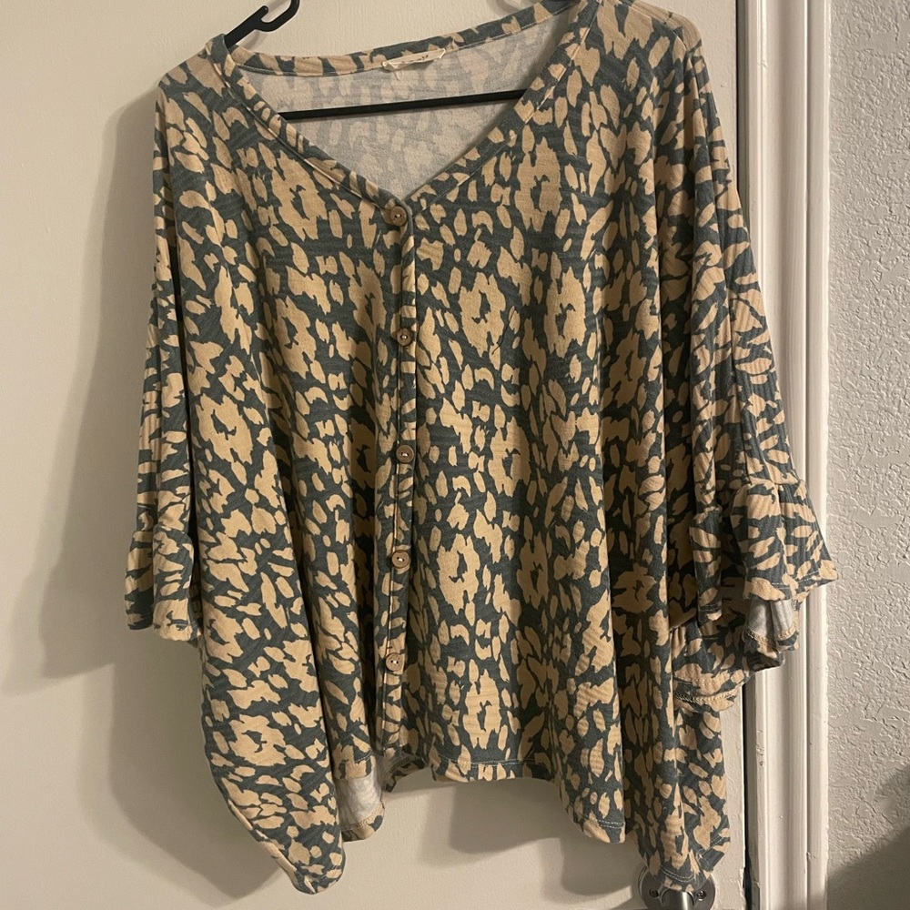 Sage Animal Print Shirt by Oddy